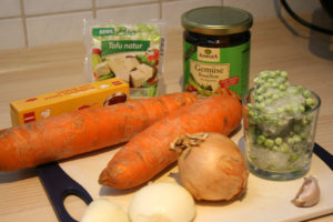Karottenbrei mit Haschee